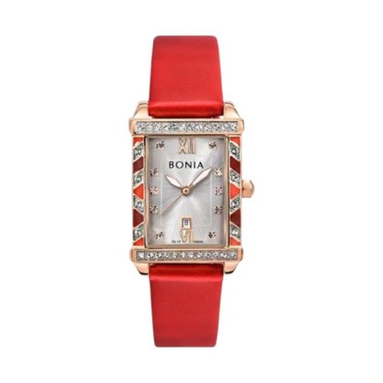 Bonia Elegance BNB10820-2513S Red Leather Strap Women Watch